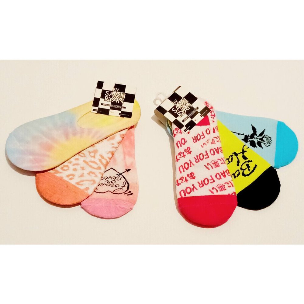 By Samii Ryan 6 Pairs No Show Socks Size 5-10 NWT